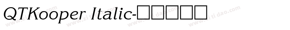 QTKooper Italic字体转换